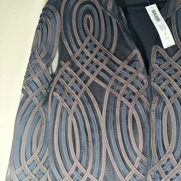 Chico’s travelers Neutral Swirl strip jacket brown navy size 1 8/10 NWT - Picture 7 of 13